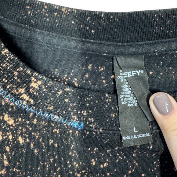 Reworked Willie Nelson Band Cropped Graphic Tee L Oversized Bleached Boho Edgy - Picture 4 of 4